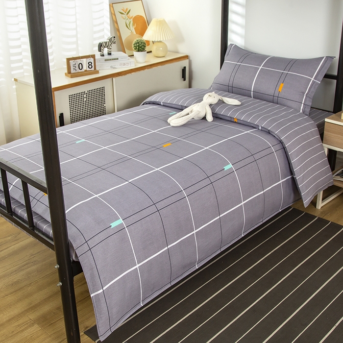 91家纺网 家纺一手货源 找家纺 乐旗 2025新款全棉12868学生宿舍三件套纯棉六件套装 青春格调