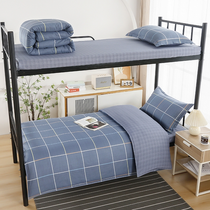 91家纺网 家纺一手货源 找家纺 乐旗 2025新款全棉12868学生宿舍三件套纯棉六件套装 时尚格