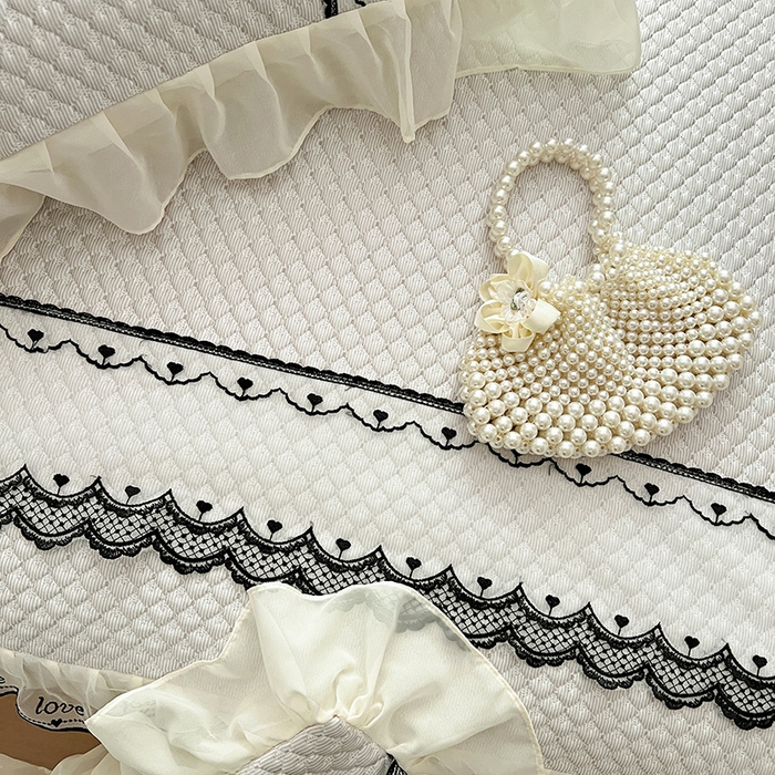 91家纺网 家纺一手货源 找家纺 网红馆（ck家纺） 2025新款凉豆豆床裙款凉席三件套-露茜公主 露茜公主-灰