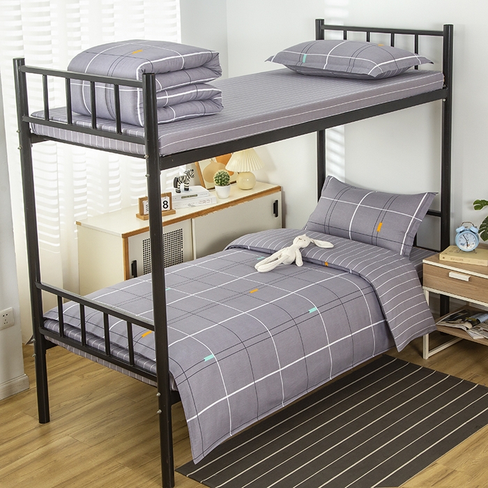 91家纺网 家纺一手货源 找家纺 乐旗 2025新款全棉12868学生宿舍三件套纯棉六件套装 青春格调