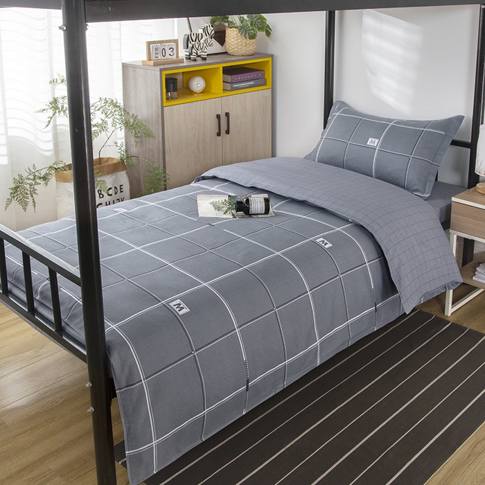 91家纺网 家纺一手货源 找家纺 乐旗 2025新款全棉12868学生宿舍三件套纯棉六件套装 水波物语