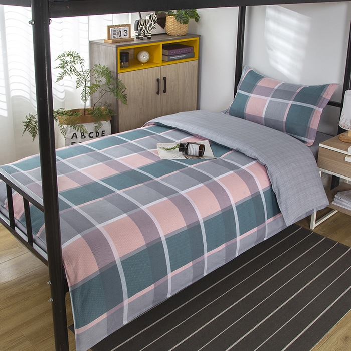 91家纺网 家纺一手货源 找家纺 乐旗 2025新款全棉12868学生宿舍三件套纯棉六件套装 格兰特