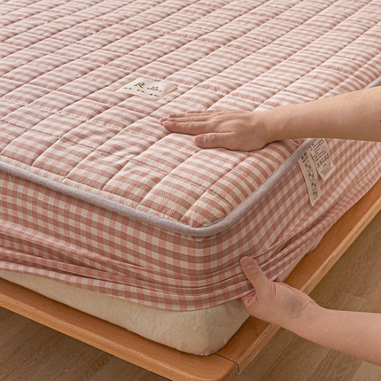 91家纺网 家纺一手货源 找家纺 （总）伊人坊 2025新款A类全棉色织水洗棉大豆夹棉床笠