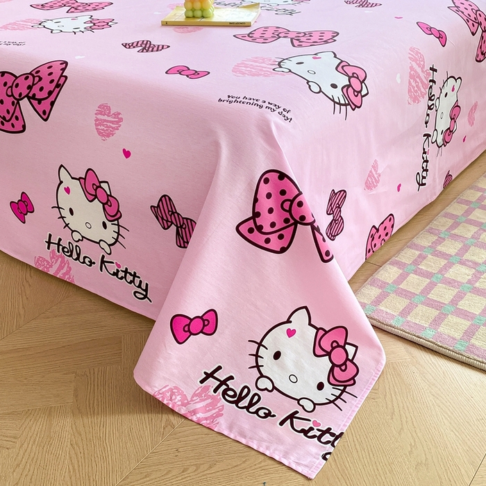 91家纺网 家纺一手货源 找家纺 爱丽丝 2025新款正版授权三丽鸥全棉单床单 开心凯蒂