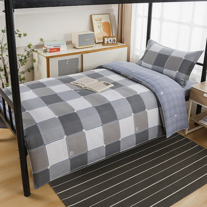 91家纺网 家纺一手货源 找家纺 乐旗 2025新款全棉12868学生宿舍三件套纯棉六件套装 思维空间