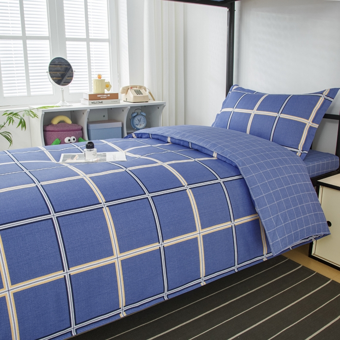 91家纺网 家纺一手货源 找家纺 （总）乐旗 2025新款全棉12868学生宿舍三件套纯棉六件套装