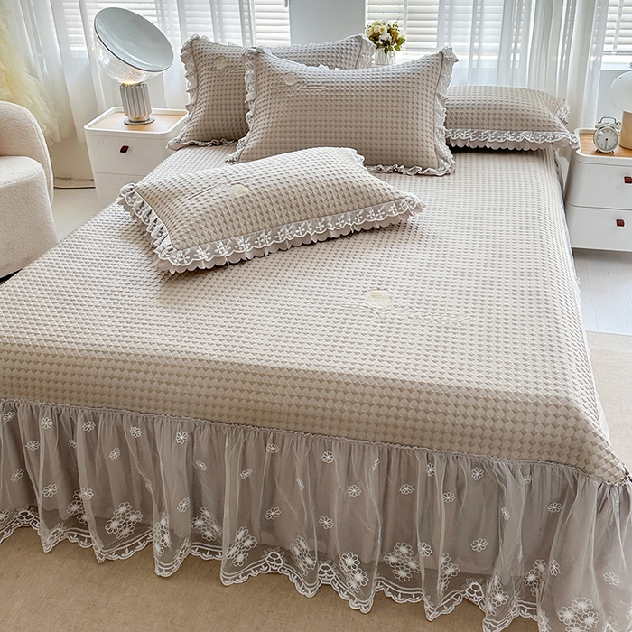 91家纺网 家纺一手货源 找家纺 （总）代芙家纺 2025新款PE凉感软凉席床裙款三件套控价238