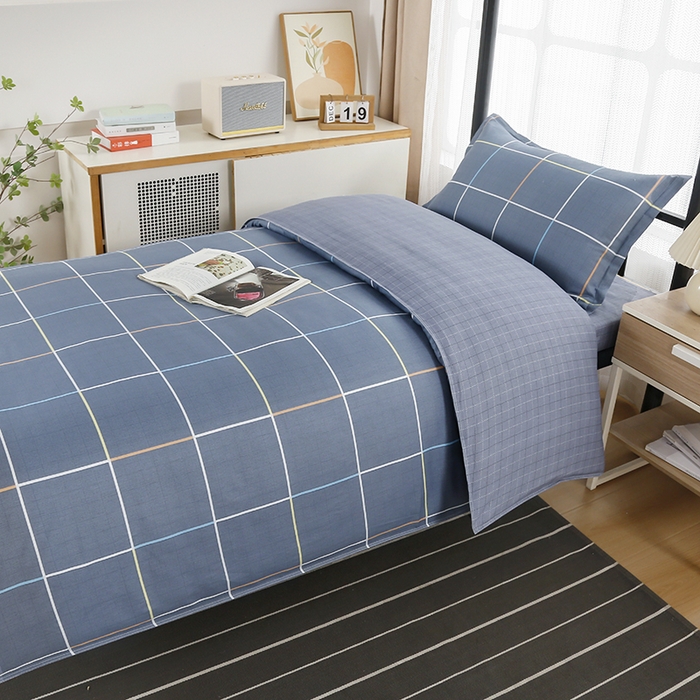 91家纺网 家纺一手货源 找家纺 乐旗 2025新款全棉12868学生宿舍三件套纯棉六件套装 时尚格