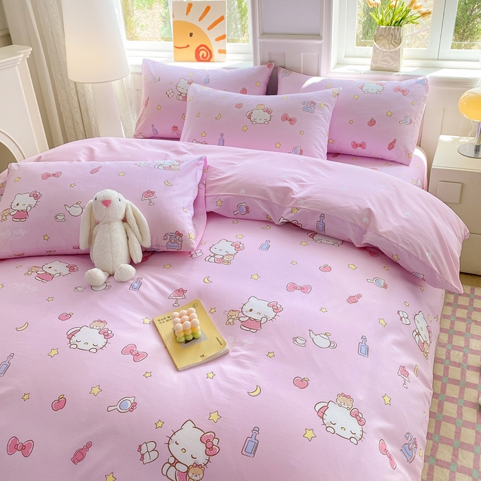 91家纺网 家纺一手货源 找家纺 爱丽丝 2025新款正版授权三丽鸥全棉40支13372单被套 美美凯蒂