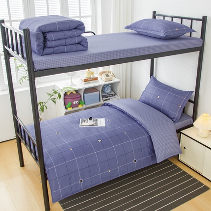 91家纺网 家纺一手货源 找家纺 （总）乐旗 2025新款全棉12868学生宿舍三件套纯棉六件套装