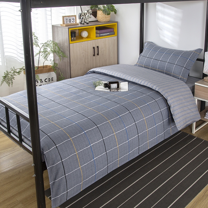 91家纺网 家纺一手货源 找家纺 乐旗 2025新款全棉12868学生宿舍三件套纯棉六件套装 润天格