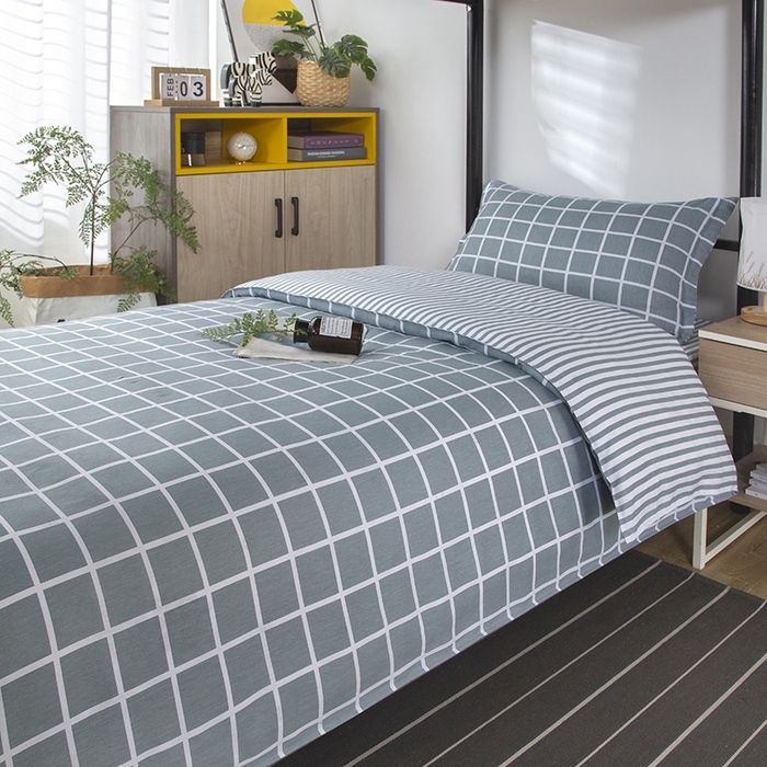 91家纺网 家纺一手货源 找家纺 乐旗 2025新款全棉12868学生宿舍三件套纯棉六件套装 无印优品