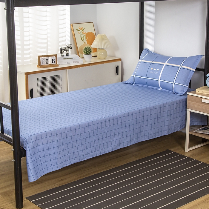 91家纺网 家纺一手货源 找家纺 乐旗 2025新款全棉12868学生宿舍三件套纯棉六件套装 幸福永恒