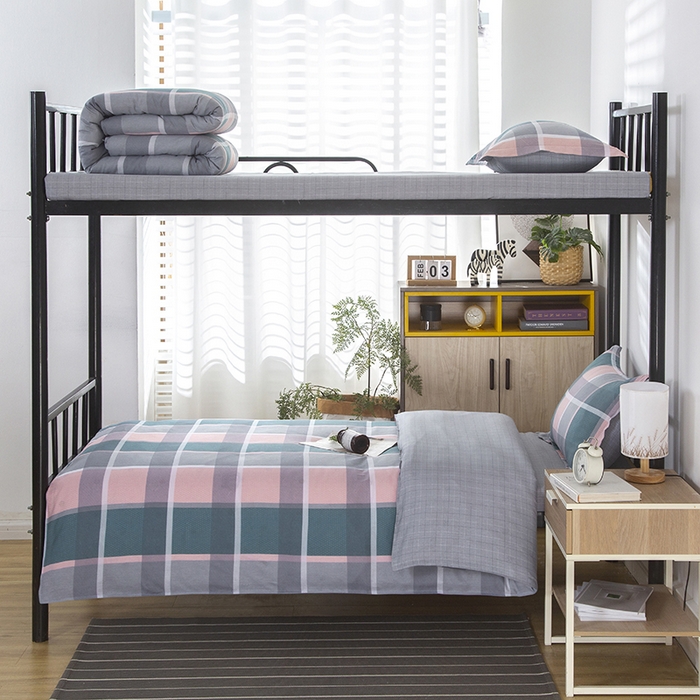 91家纺网 家纺一手货源 找家纺 乐旗 2025新款全棉12868学生宿舍三件套纯棉六件套装 格兰特