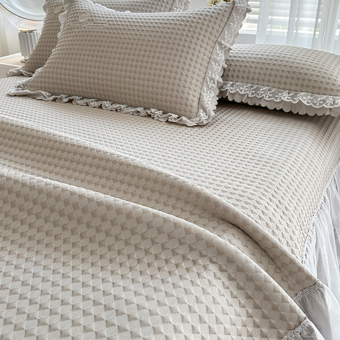 91家纺网 家纺一手货源 找家纺 （总）代芙家纺 2025新款PE凉感软凉席床裙款三件套控价238