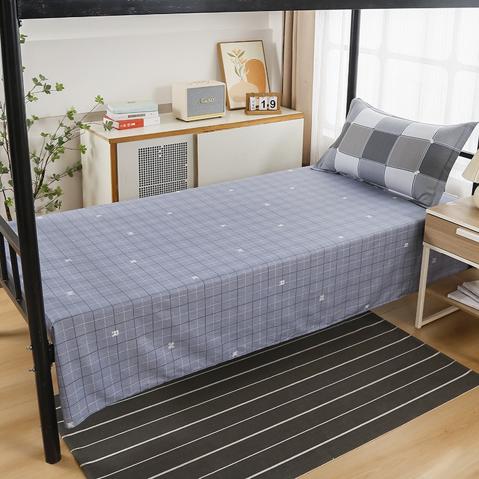 91家纺网 家纺一手货源 找家纺 乐旗 2025新款全棉12868学生宿舍三件套纯棉六件套装 思维空间