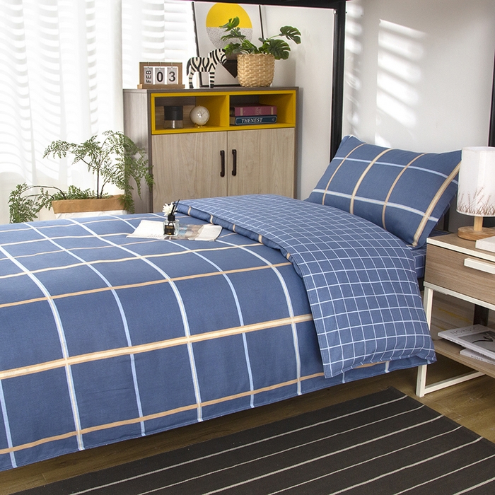 91家纺网 家纺一手货源 找家纺 乐旗 2025新款全棉12868学生宿舍三件套纯棉六件套装 格瑞斯