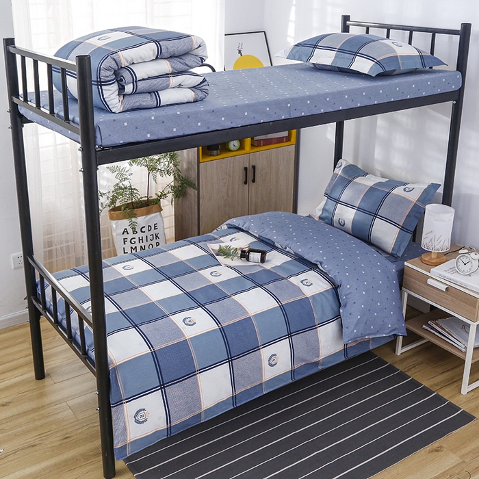 91家纺网 家纺一手货源 找家纺 乐旗 2025新款全棉12868学生宿舍三件套纯棉六件套装 潮流之星