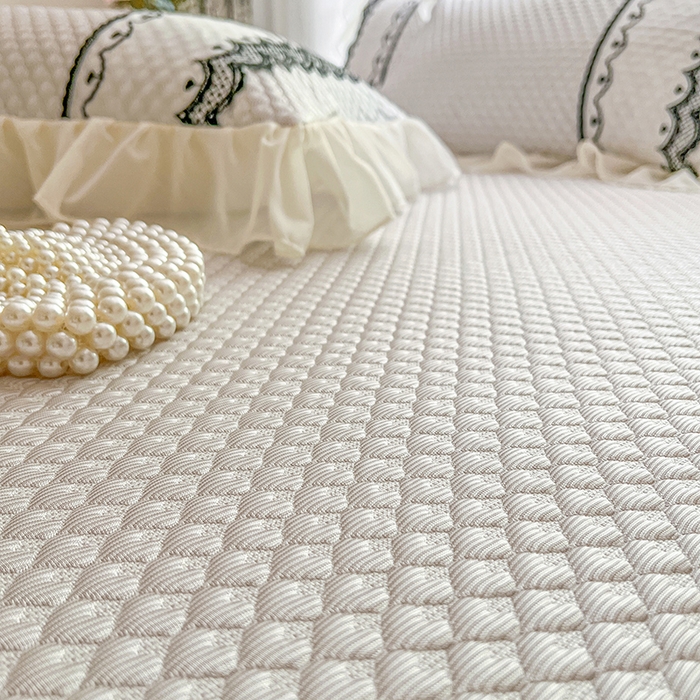 91家纺网 家纺一手货源 找家纺 网红馆（ck家纺） 2025新款凉豆豆床裙款凉席三件套-露茜公主 露茜公主-灰