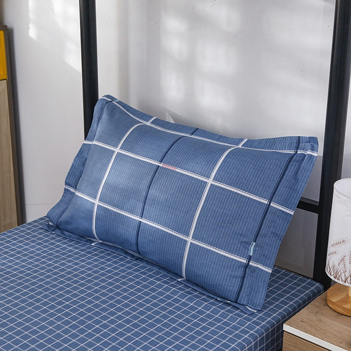 91家纺网 家纺一手货源 找家纺 乐旗 2025新款全棉12868学生宿舍三件套纯棉六件套装 夜华-蓝