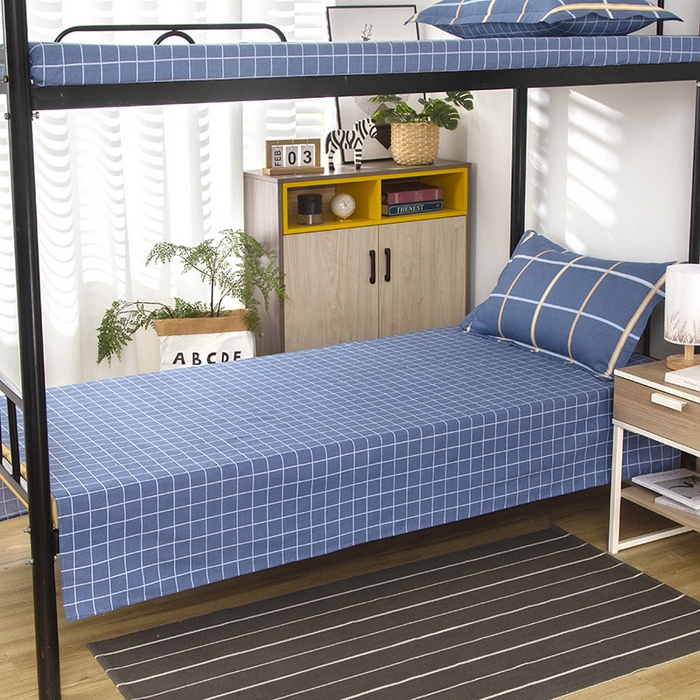 91家纺网 家纺一手货源 找家纺 乐旗 2025新款全棉12868学生宿舍三件套纯棉六件套装 格瑞斯