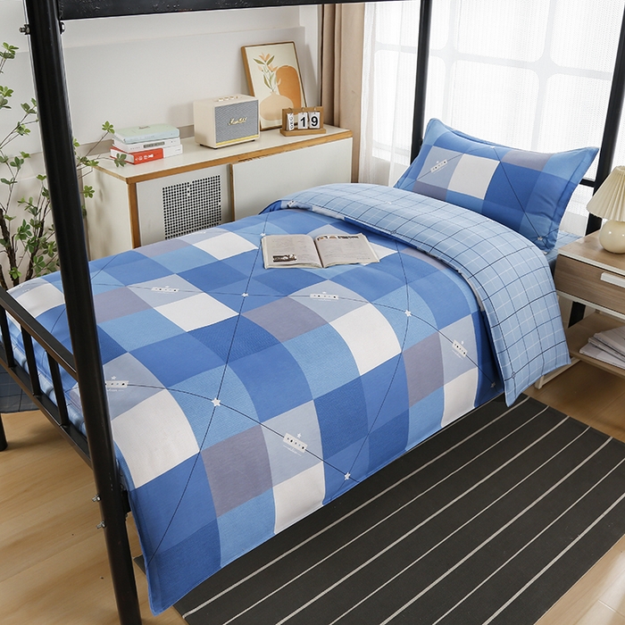 91家纺网 家纺一手货源 找家纺 乐旗 2025新款全棉12868学生宿舍三件套纯棉六件套装 妙趣青春