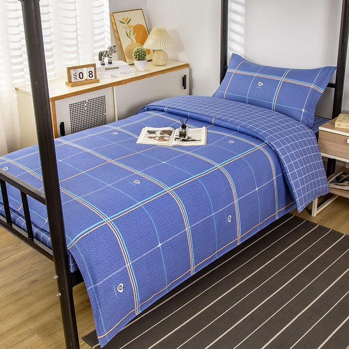 91家纺网 家纺一手货源 找家纺 乐旗 2025新款全棉12868学生宿舍三件套纯棉六件套装 活力无限