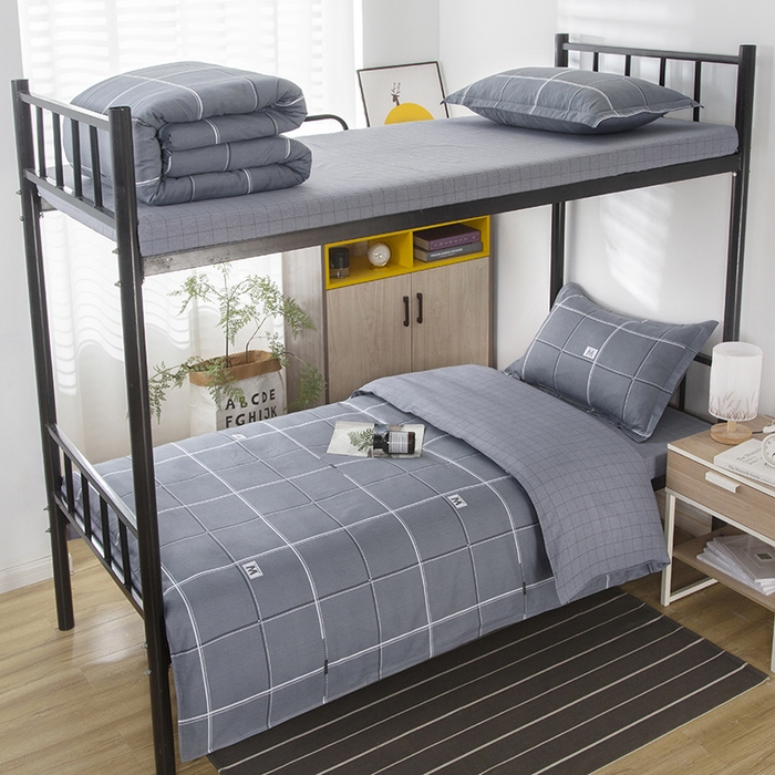 91家纺网 家纺一手货源 找家纺 乐旗 2025新款全棉12868学生宿舍三件套纯棉六件套装 水波物语