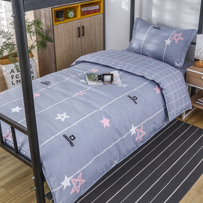 91家纺网 家纺一手货源 找家纺 乐旗 2025新款全棉12868学生宿舍三件套纯棉六件套装 梦幻星空