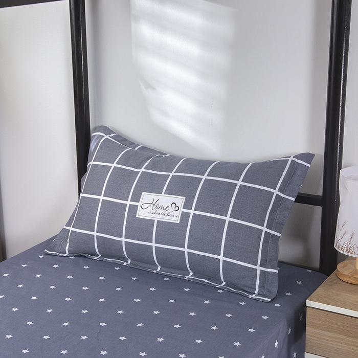 91家纺网 家纺一手货源 找家纺 乐旗 2025新款全棉12868学生宿舍三件套纯棉六件套装 绅士风范-灰