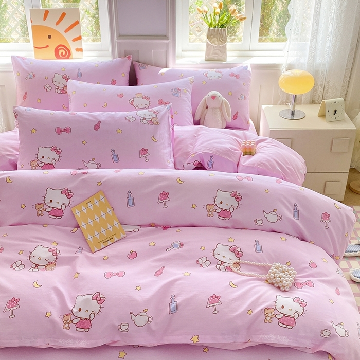 91家纺网 家纺一手货源 找家纺 爱丽丝 2025新款正版授权三丽鸥全棉40支13372单被套 美美凯蒂