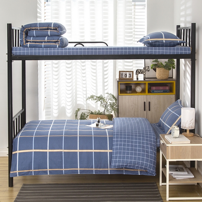 91家纺网 家纺一手货源 找家纺 乐旗 2025新款全棉12868学生宿舍三件套纯棉六件套装 格瑞斯