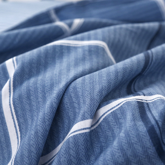 91家纺网 家纺一手货源 找家纺 乐旗 2025新款全棉12868学生宿舍三件套纯棉六件套装 夜华-蓝