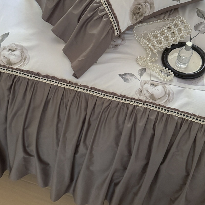 91家纺网 家纺一手货源 找家纺 （总）亲亲公主 2025新款全棉法式宽花边四件套-午后佳人