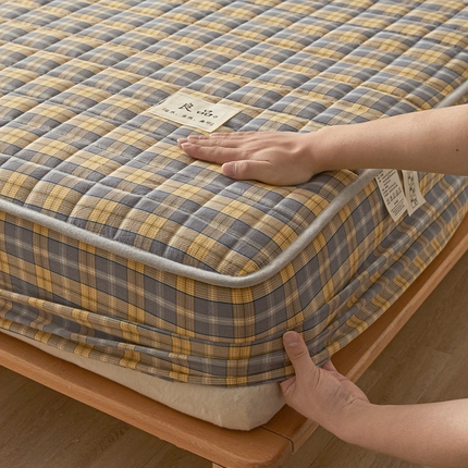 91家纺网 家纺一手货源 找家纺 （总）伊人坊 2025新款A类全棉色织水洗棉大豆夹棉床笠