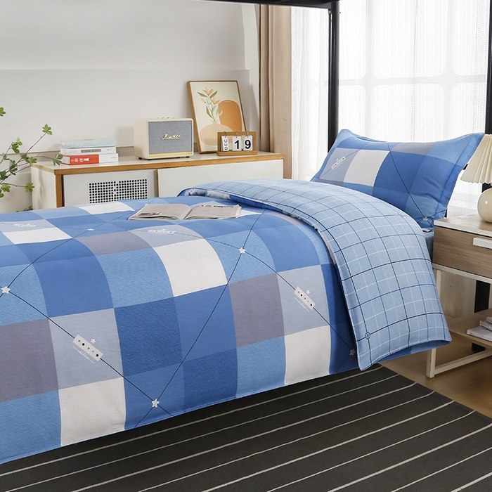 91家纺网 家纺一手货源 找家纺 乐旗 2025新款全棉12868学生宿舍三件套纯棉六件套装 妙趣青春