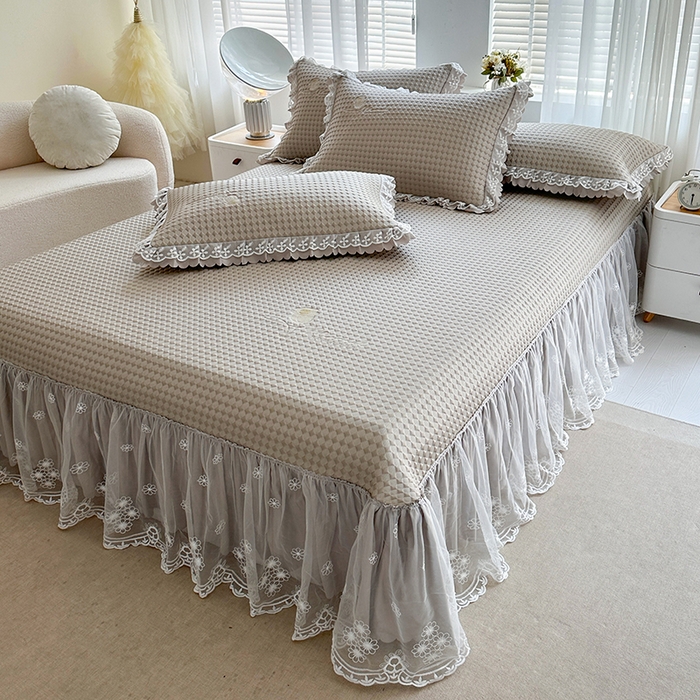 91家纺网 家纺一手货源 找家纺 （总）代芙家纺 2025新款PE凉感软凉席床裙款三件套控价238