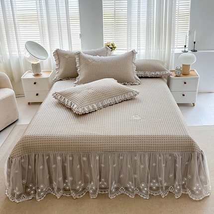 （总）代芙家纺 2025新款PE凉感软凉席床裙款三件套控价238