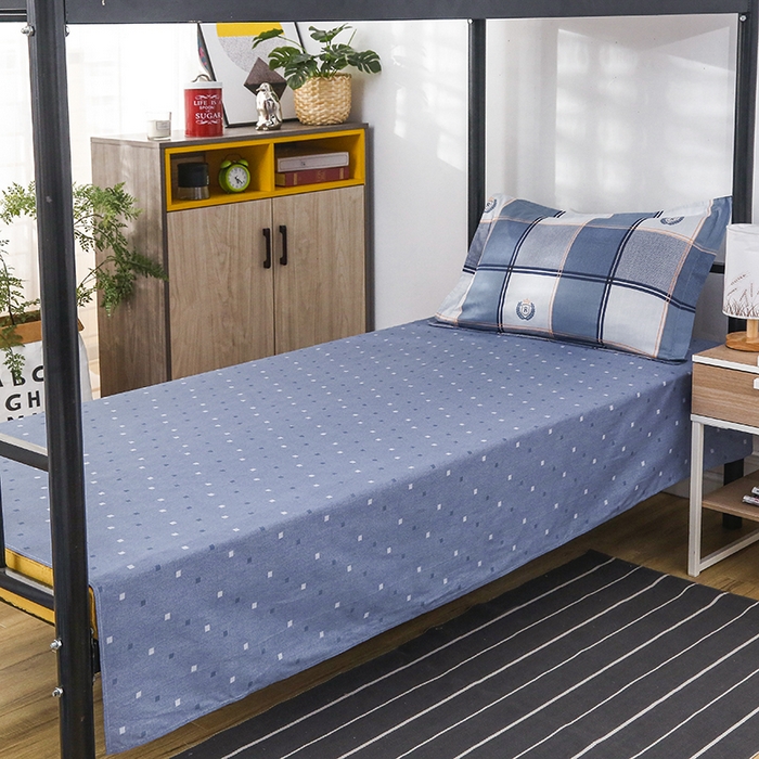 91家纺网 家纺一手货源 找家纺 乐旗 2025新款全棉12868学生宿舍三件套纯棉六件套装 潮流之星