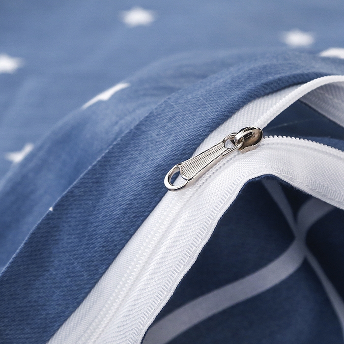 91家纺网 家纺一手货源 找家纺 乐旗 2025新款全棉12868学生宿舍三件套纯棉六件套装 绅士风范-蓝