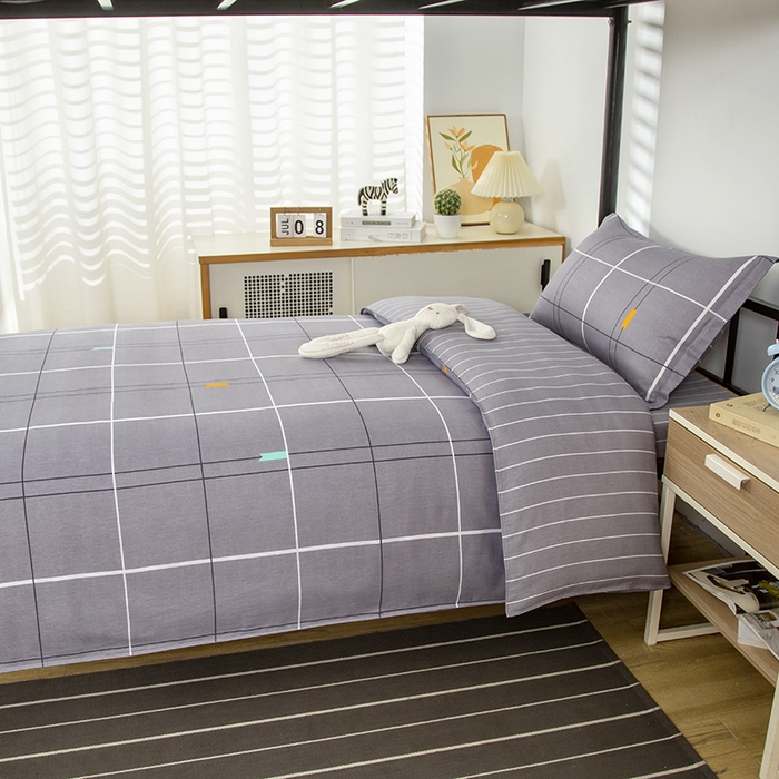 91家纺网 家纺一手货源 找家纺 乐旗 2025新款全棉12868学生宿舍三件套纯棉六件套装 青春格调