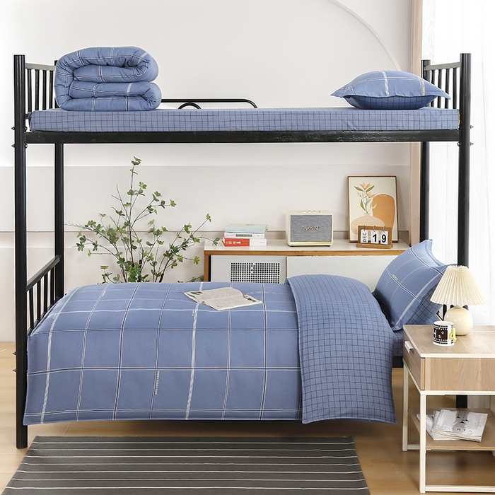 91家纺网 家纺一手货源 找家纺 乐旗 2025新款全棉12868学生宿舍三件套纯棉六件套装 时尚前沿