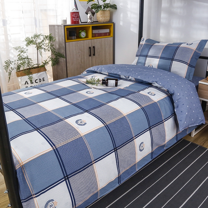 91家纺网 家纺一手货源 找家纺 乐旗 2025新款全棉12868学生宿舍三件套纯棉六件套装 潮流之星