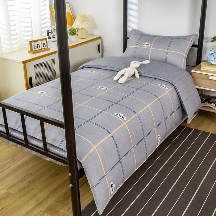 91家纺网 家纺一手货源 找家纺 乐旗 2025新款全棉12868学生宿舍三件套纯棉六件套装 非凡之旅