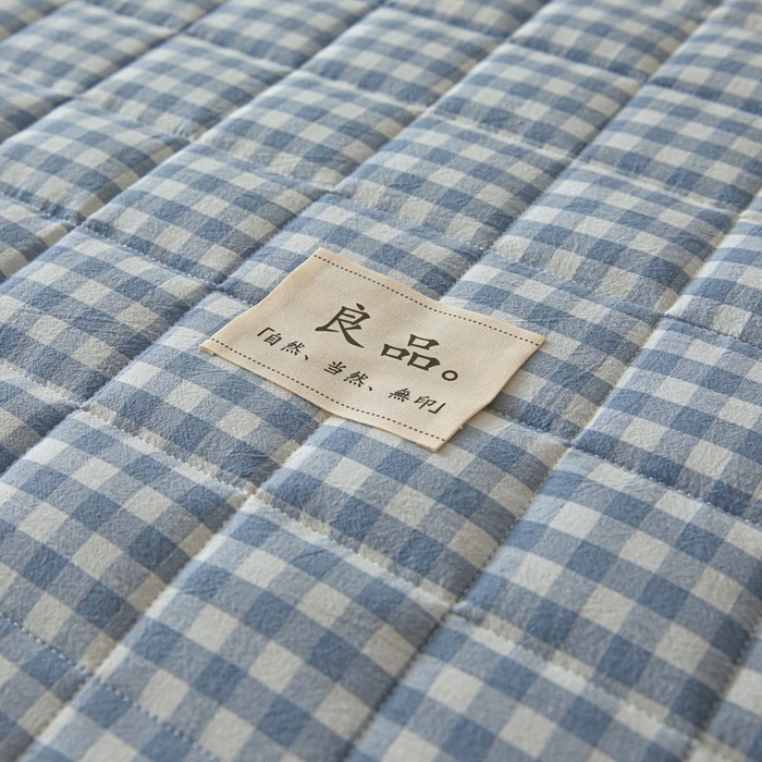 91家纺网 家纺一手货源 找家纺 伊人坊 2025新款A类全棉色织水洗棉大豆夹棉床笠 艾格 浅蓝