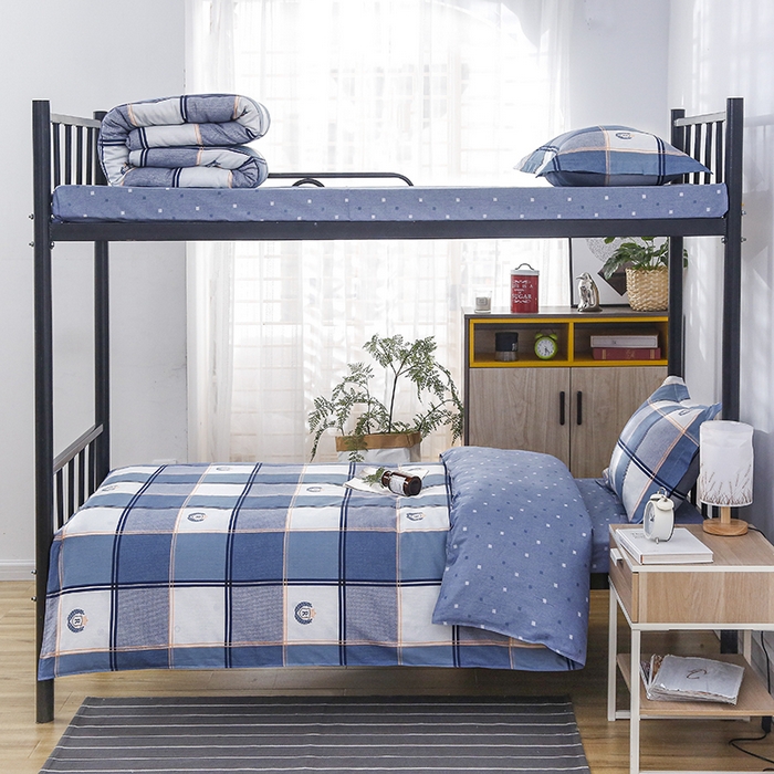 91家纺网 家纺一手货源 找家纺 乐旗 2025新款全棉12868学生宿舍三件套纯棉六件套装 潮流之星