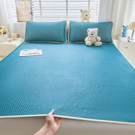 湘之帛 2025新款超声波冰豆豆凉席 深蓝色