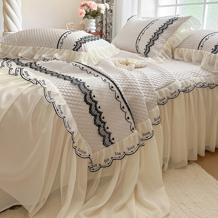 91家纺网 家纺一手货源 找家纺 网红馆（ck家纺） 2025新款凉豆豆床裙款凉席三件套-露茜公主 露茜公主-灰