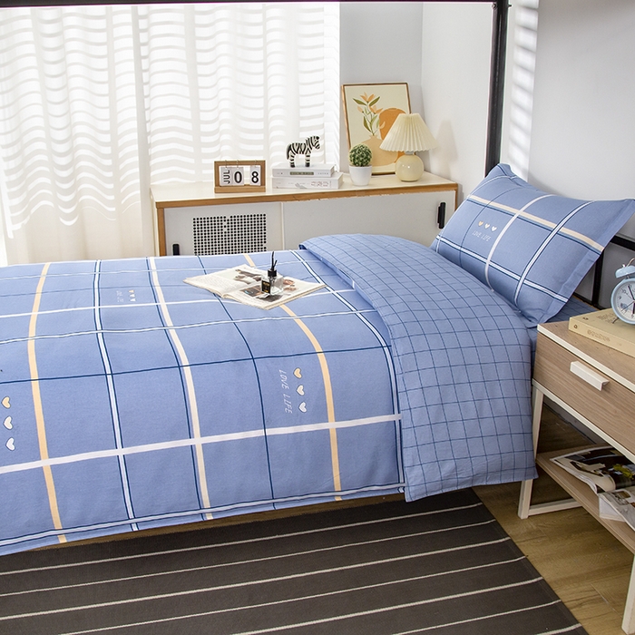 91家纺网 家纺一手货源 找家纺 乐旗 2025新款全棉12868学生宿舍三件套纯棉六件套装 幸福永恒