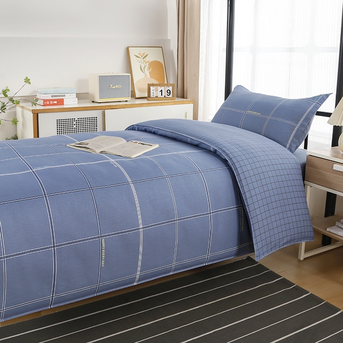 91家纺网 家纺一手货源 找家纺 乐旗 2025新款全棉12868学生宿舍三件套纯棉六件套装 时尚前沿